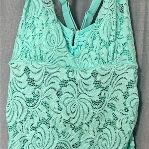 Mint Green Lace Tankini Swim Set